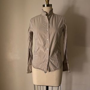 Steven Alan ruffle detail button down shirt SMALL